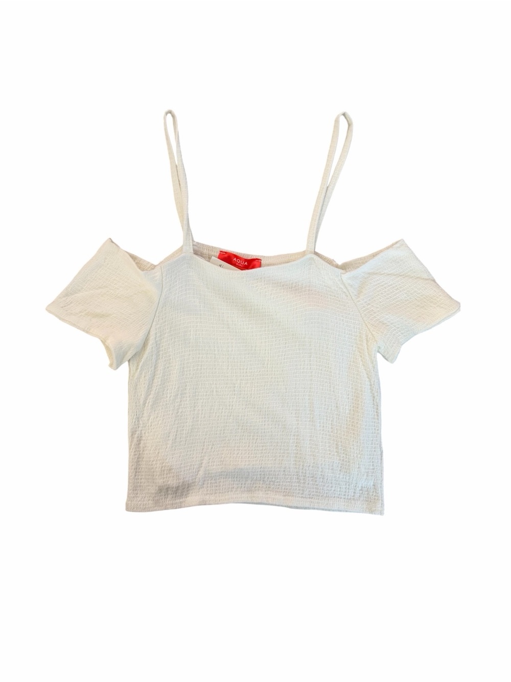 NWT- White Cold-Shoulder Cropped Tank Top